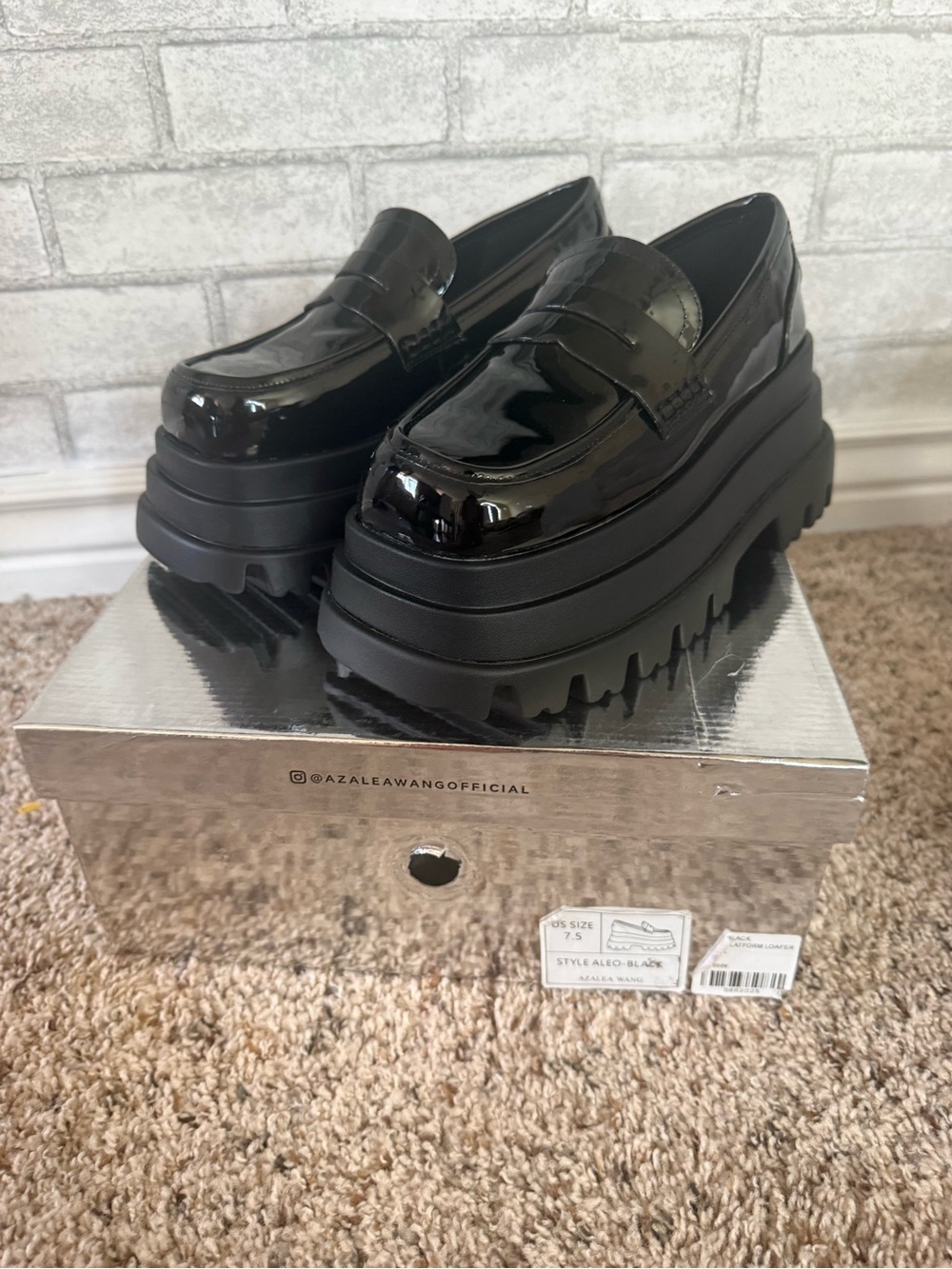 Alaïa Wedge Platform Loafers in Black